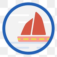 PNG sailing boat icon illustration sticker, transparent background