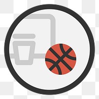 PNG basketball icon illustration sticker, transparent background