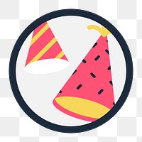 Party hats png sticker, transparent background