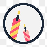 Birthday candles png sticker, transparent background