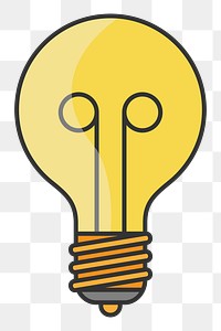 PNG  lightbulb illustration sticker, transparent background