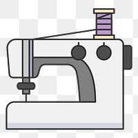 PNG Sewing machine illustration sticker, transparent background