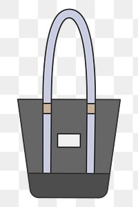 PNG tote bag illustration sticker, transparent background