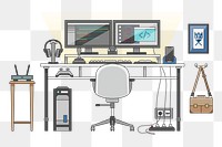 Desk png illustration, transparent background