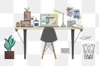 Desk png illustration, transparent background