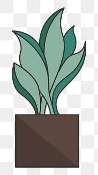 PNG a plant in a pot illustration sticker, transparent background