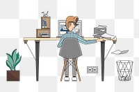 Working png illustration, transparent background