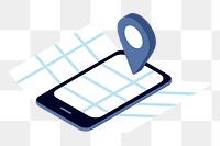  Png GPS tracking flat sticker, transparent background