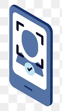  Png face scan flat sticker, transparent background