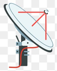  PngTV satellite flat sticker, transparent background