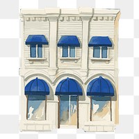 Png watercolor building element, transparent background