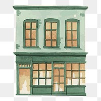 Png watercolor building element, transparent background