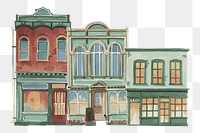 Png watercolor building element, transparent background