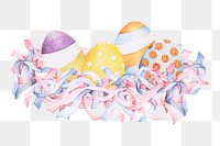  Easter eggs png watercolor element, transparent background