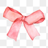  Pink ribbon png watercolor element, transparent background