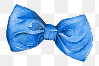  Blue ribbon png watercolor element, transparent background