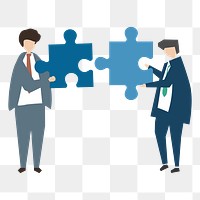 Business jigsaw png illustration, transparent background