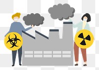 Factory pollution png illustration, transparent background