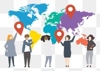 Global network png illustration, transparent background