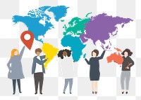 Global network png illustration, transparent background