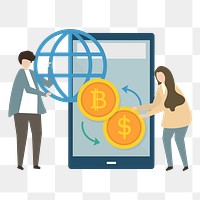 Bitcoin png illustration, transparent background