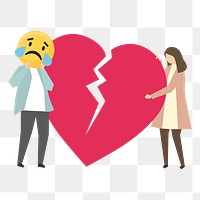 Broke up png illustration, transparent background