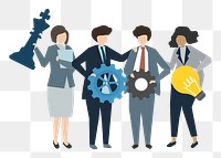 Business gears png illustration, transparent background