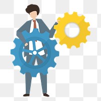 Business gear png illustration, transparent background