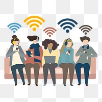 Wifi connection png illustration, transparent background