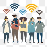 Wifi connection png illustration, transparent background