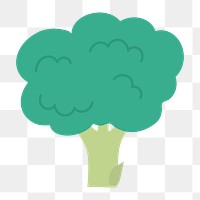 Fresh broccoli icon png,  transparent background 