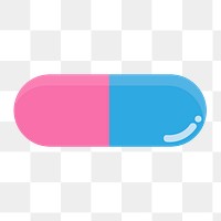 Medicine capsule icon png, transparent background 