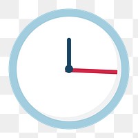 Analog clock icon png,  transparent background 