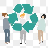 Recycle png illustration, transparent background