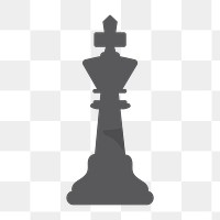 King icon png chess piece, business strategy Illustration on  transparent background 