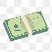 Money stack icon png, finance illustration on  transparent background 