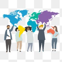 Diverse people png illustration, transparent background