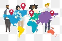 Global network png illustration, transparent background