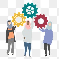 Teamwork gears png illustration, transparent background