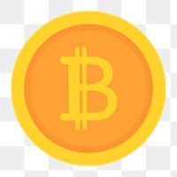 Bitcoin icon png, financial investment illustration on transparent background