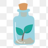Bottle plant icon png, environment illustration on  transparent background 