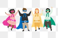 Superhero kids png illustration, transparent background