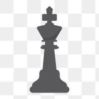 King icon png chess piece, business strategy Illustration on  transparent background 