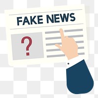 Png fake news icon, transparent background