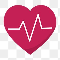 Heartbeat icon png, healthcare graphic on  transparent background 