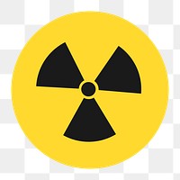 Radioactivity icon png caution sign,  transparent background 