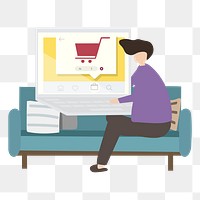 Online shopping png illustration, transparent background