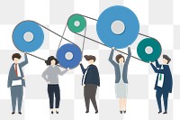 Business teamwork png illustration, transparent background