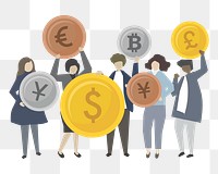 Currency exchange png illustration, transprent background