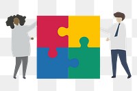 Business jigsaw png illustration, transparent background